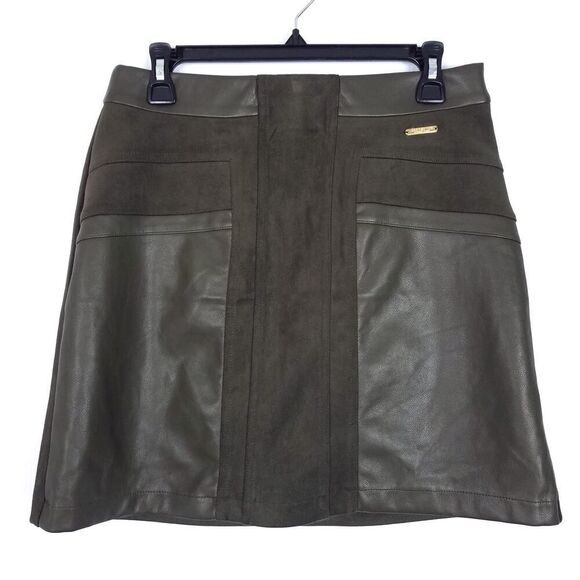 Andrew Marc New York Dark Olive Green Faux Suede Leather Mini Size Small - Picture 1 of 4